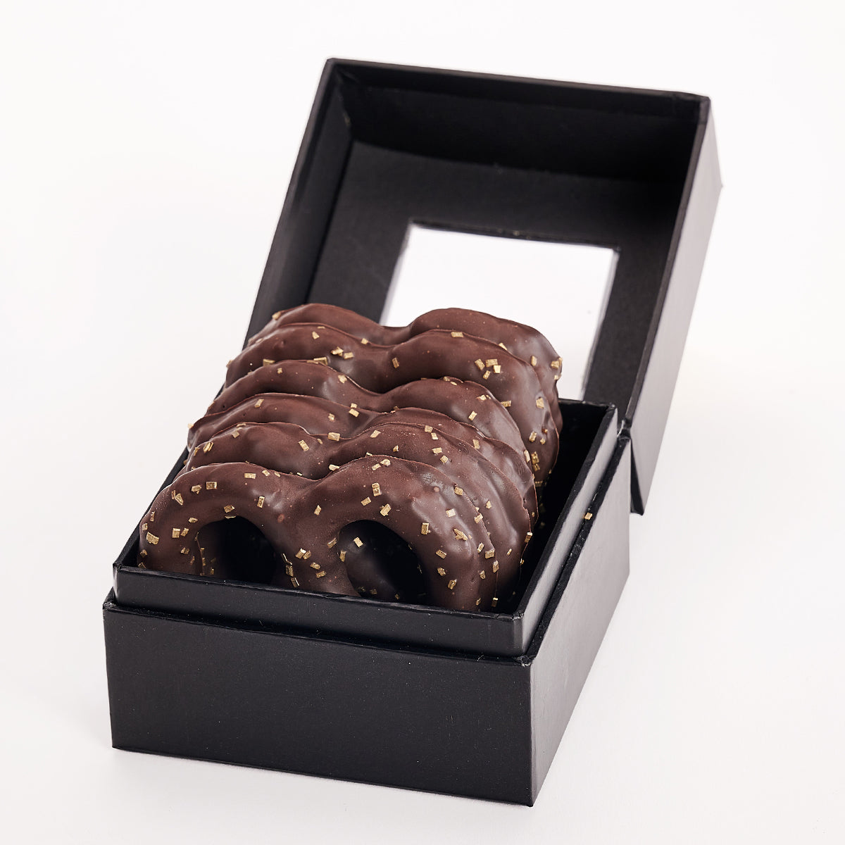 6 Piece Pretzel Gift Box Edible Gold Crystals image 0