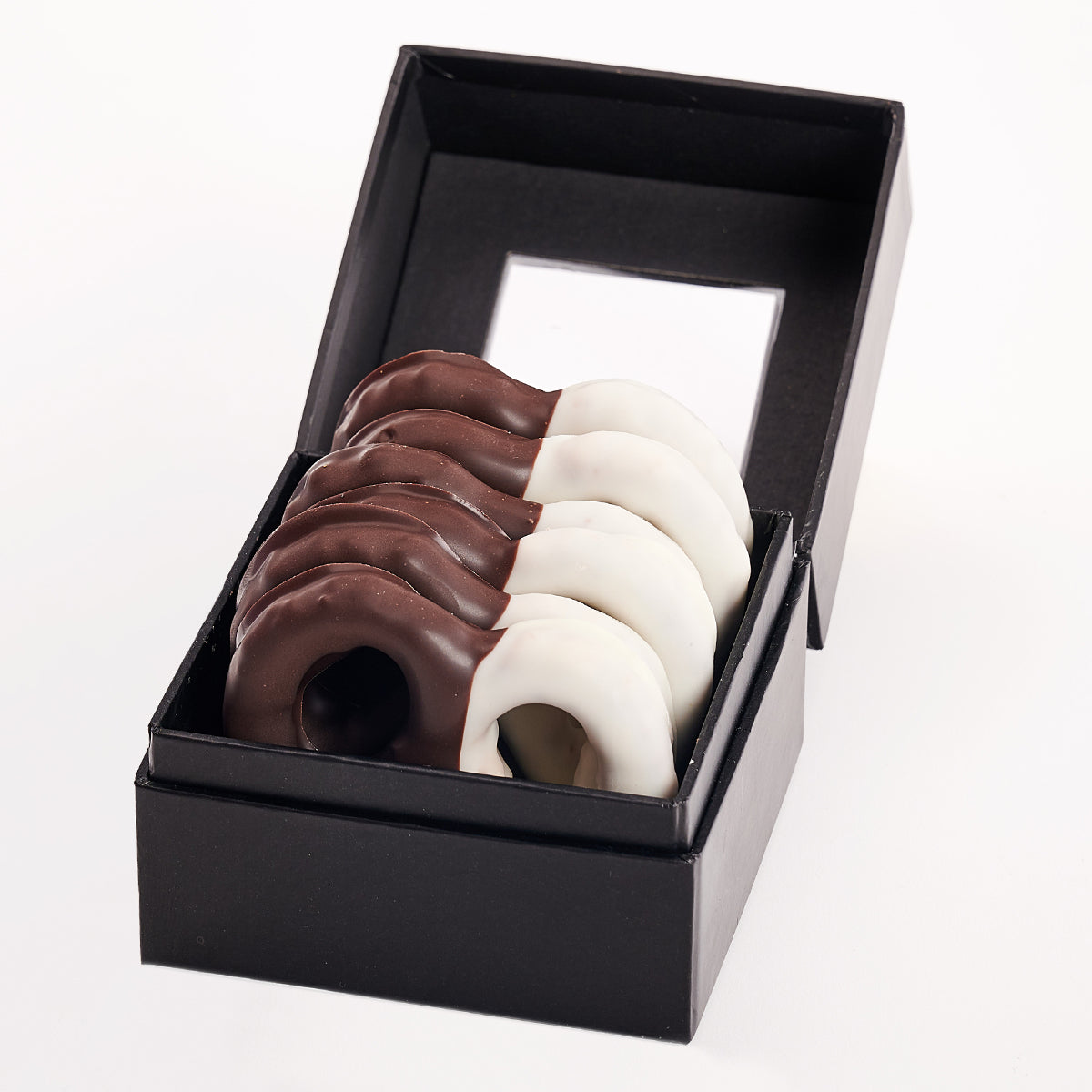 6 Piece Pretzel Gift Box Black and White Chocolate image 0